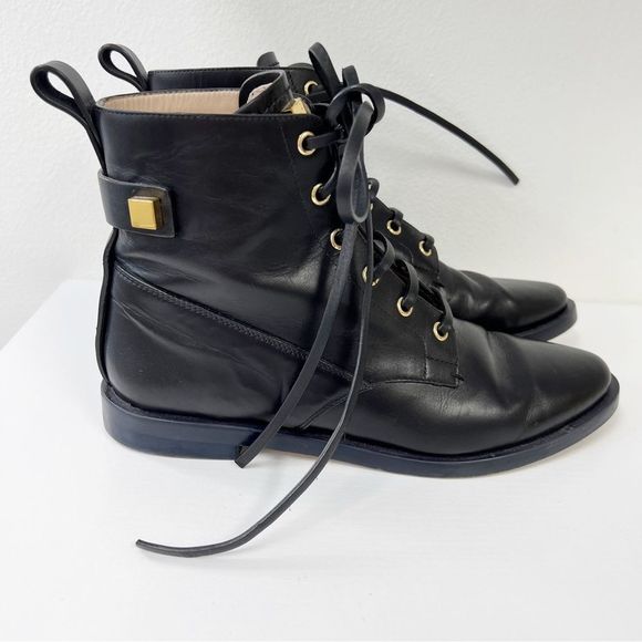 Stuart Weitzman Black Leather Ryder Boots Bootie 7.5 - Picture 2 of 9